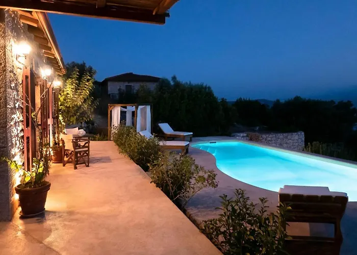 Villa Phos - Boutique Stone And Wood Sanctuary With Private Pool Near Sývota